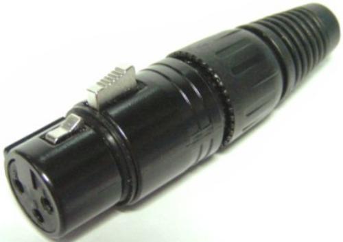 XLR Jack 3 Pin Black PVC